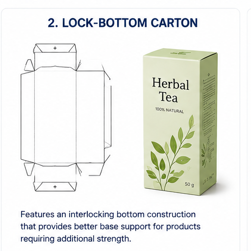 Lock-bottom mono carton structure